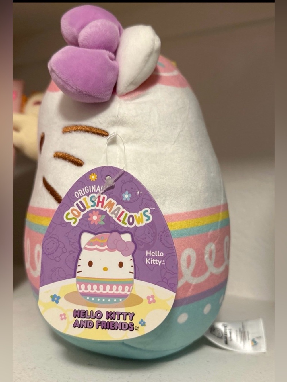 Hello Kitty Easter Egg Squishmallow with Purple Bow! 8” - Picture 4 of 5